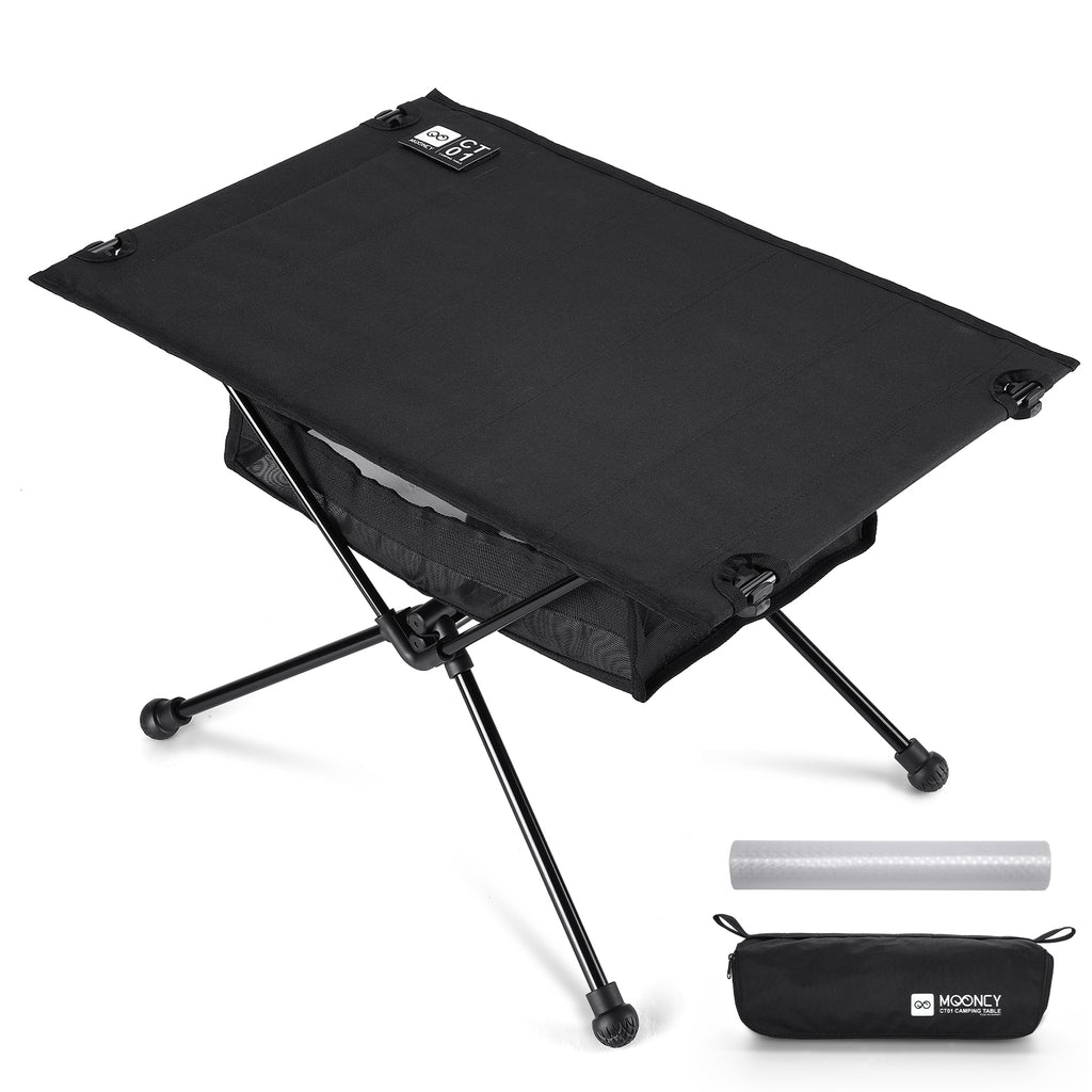 MOONCY Campingtisch Klappbar, Ultraleichter Klapptisch mit Ölbeständiger Matte und Netzbeutel, Tragbarer Picknicktisch bis 35 kg belastbar, ideal für Wandern, Angeln, Grillen und Strand