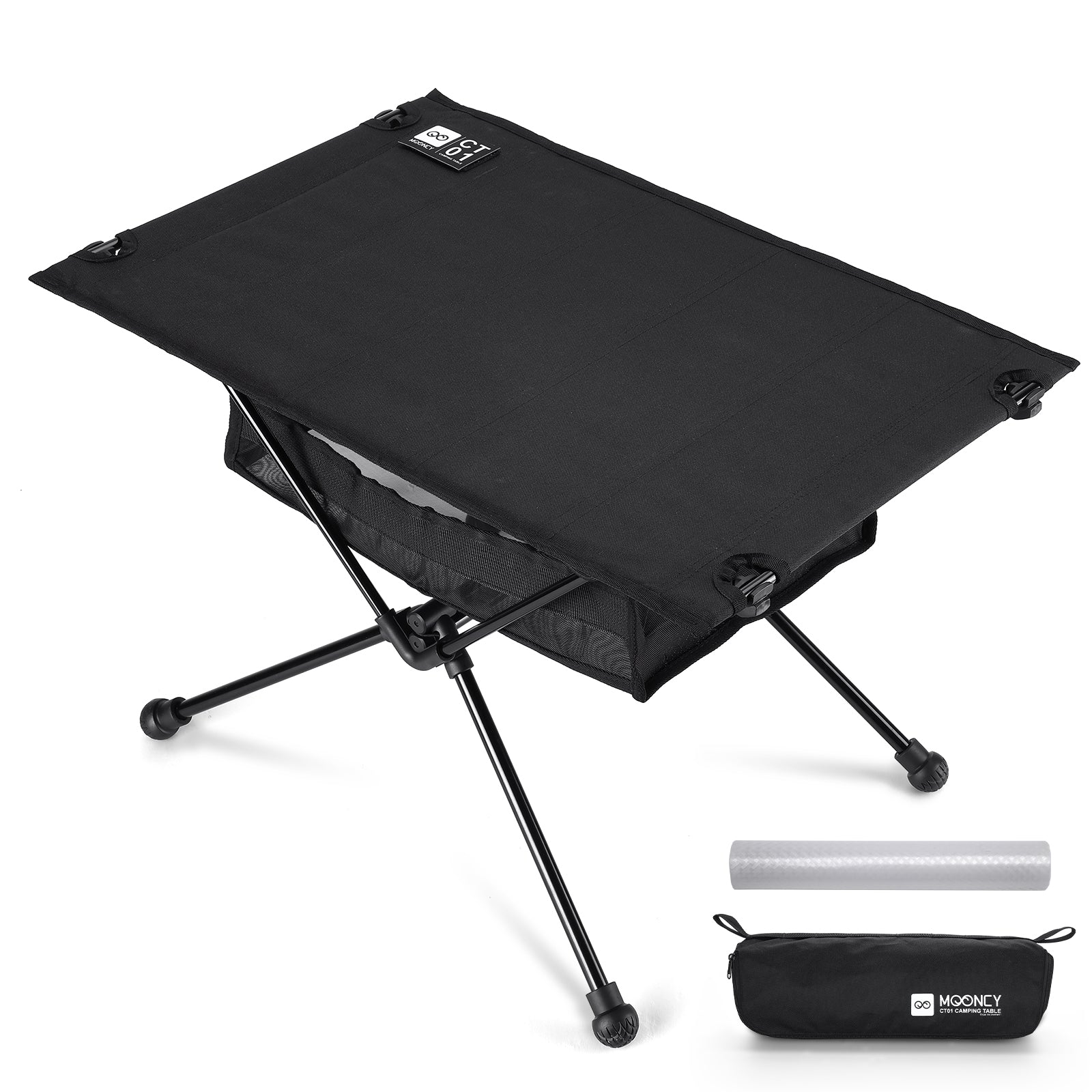 MOONCY Campingtisch Klappbar, Ultraleichter Klapptisch mit Ölbeständiger Matte und Netzbeutel, Tragbarer Picknicktisch bis 35 kg belastbar, ideal für Wandern, Angeln, Grillen und Strand