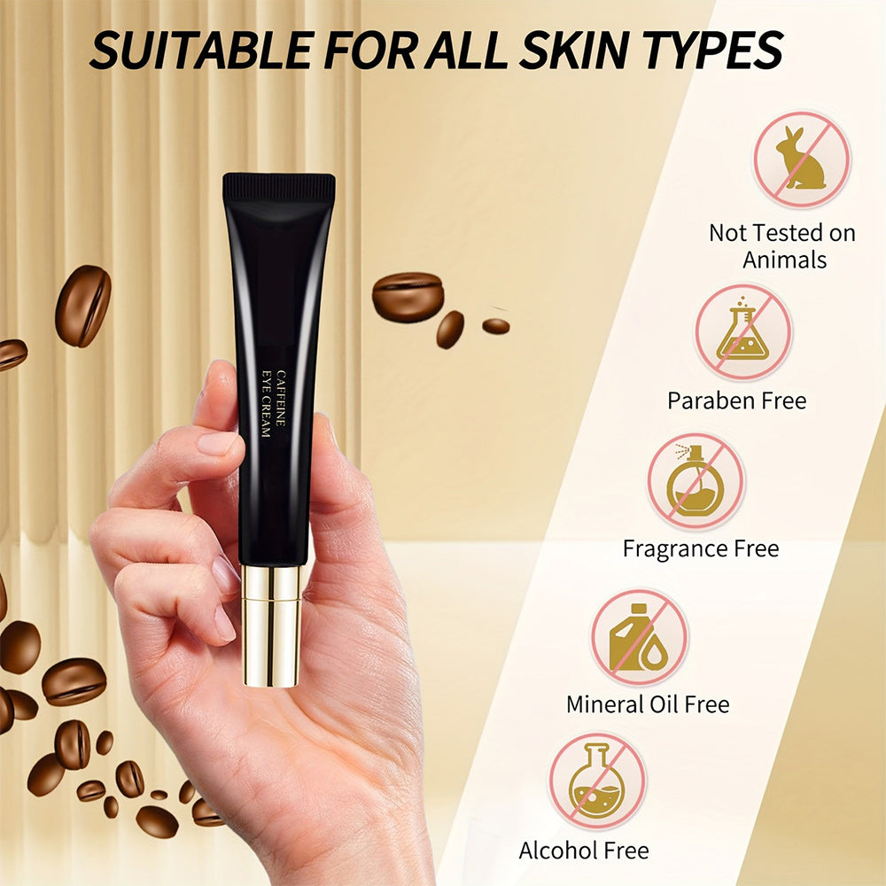 Caffeine Eye Cream, LookReduced Minimize Wrinkles, Eye Care Travel Essential, CreateA More Even-looking Skin Tone, Suitable For All Skin Types,0.71 Fl Oz, Fragrance Free, Great For Weddings, Birthdays