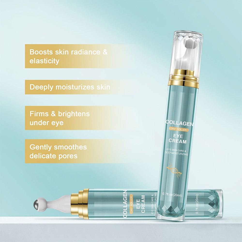 0.68oz RollerbalCollagen Eye Cream -Alcohol-Free, Long-Lasting Hydration& Deep Protection, Mild Non-lrritating Formula for All Light