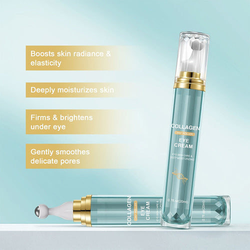 0.68oz RollerbalCollagen Eye Cream -Alcohol-Free, Long-Lasting Hydration& Deep Protection, Mild Non-lrritating Formula for All Light