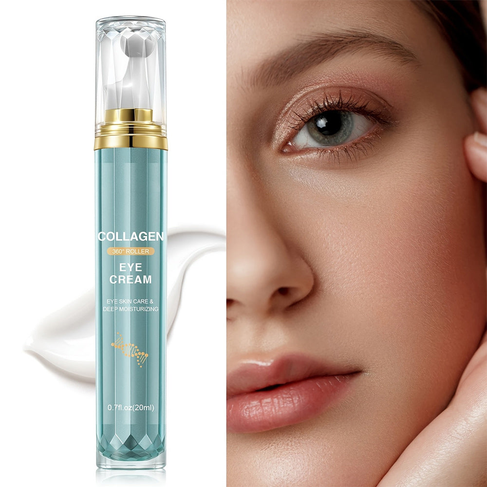 0.68oz RollerbalCollagen Eye Cream -Alcohol-Free, Long-Lasting Hydration& Deep Protection, Mild Non-lrritating Formula for All Light