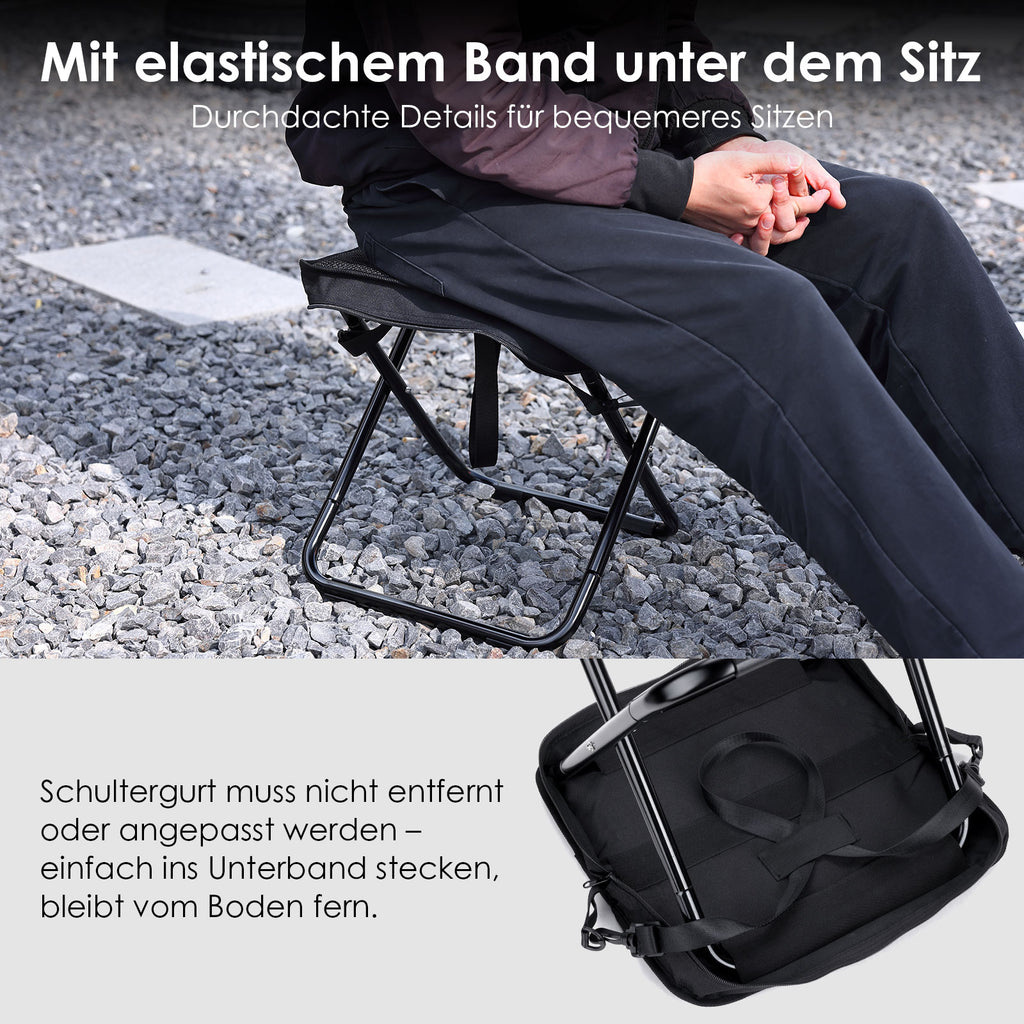 MOONCY Klapphocker Faltbar, 33×26,5×32cm Tragbarer Campinghocker Klappbar, Hält bis zu 120kg, Leichter Angelhocker für Wandern, Angeln und Draussen