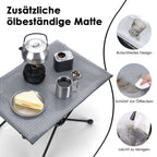 MOONCY Campingtisch Klappbar, Ultraleichter Klapptisch mit Ölbeständiger Matte und Netzbeutel, Tragbarer Picknicktisch bis 35 kg belastbar, ideal für Wandern, Angeln, Grillen und Strand